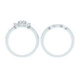 1.80 Carat (ctw) 10K White Gold Round White Diamond Ladies Bridal Halo Style Engagement Ring Set