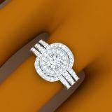 1.80 Carat (ctw) 10K White Gold Round White Diamond Ladies Bridal Halo Style Engagement Ring Set
