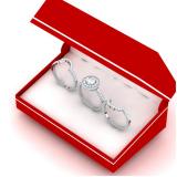 1.80 Carat (ctw) 10K White Gold Round White Diamond Ladies Bridal Halo Style Engagement Ring Set
