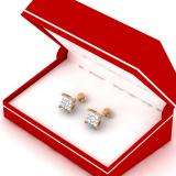 0.25 Carat (ctw) 10K Rose Gold Round White Diamond Ladies Cluster Stud Earrings 1/4 CT