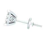 0.25 Carat (ctw) 10K White Gold Round White Diamond Ladies Cluster Stud Earrings 1/4 CT