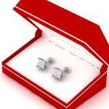 0.25 Carat (ctw) 10K White Gold Round White Diamond Ladies Cluster Stud Earrings 1/4 CT