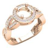 0.40 Carat (ctw) 10K Rose Gold Round White Diamond Ladies Swirl Split Shank Semi Mount Bridal Engagement Ring (No Center Stone)