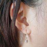 0.60 Carat (ctw) 14K Rose Gold Oval Morganite & Round White Diamond Ladies Halo Style Dangling Drop Earrings