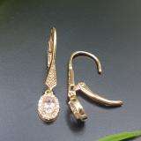 0.60 Carat (ctw) 10K Rose Gold Oval Morganite & Round White Diamond Ladies Halo Style Dangling Drop Earrings