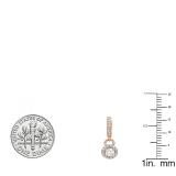 0.45 Carat (ctw) 14K Rose Gold Round White Diamond Ladies Halo Style Dangling Drop Earrings 1/2 CT