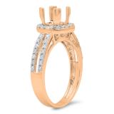 0.50 Carat (ctw) 10K Rose Gold Round White Diamond Ladies Split Shank Bridal Semi Mount Engagement Ring 1/2 CT (No Center Stone)