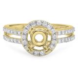 0.50 Carat (ctw) 14K Yellow Gold Round White Diamond Ladies Split Shank Bridal Semi Mount Engagement Ring 1/2 CT (No Center Stone)