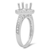 0.35 Carat (ctw) 10K White Gold Round White Diamond Ladies Bridal Semi Mount Engagement Ring 1/3 CT (No Center Stone)