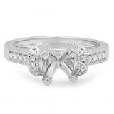 0.20 Carat (ctw) 14K White Gold Round White Diamond Ladies Bridal Semi Mount Engagement Ring 1/5 CT (No Center Stone)