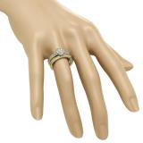 0.25 Carat (ctw) 10K Yellow Gold Round Cut White Diamond Ladies Bridal Heart Shaped Engagement Ring With Matching Band Set 1/4 CT