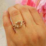 1.60 Carat (ctw) 14K Rose Gold Cushion Morganite & Round White Diamond Ladies Bridal Halo Style Split Shank Engagement Ring