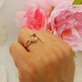 1.60 Carat (ctw) 14K Rose Gold Cushion Morganite & Round White Diamond Ladies Bridal Halo Style Split Shank Engagement Ring