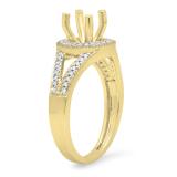 0.20 Carat (ctw) 10K Yellow Gold Round White Diamond Ladies Bridal Split Shank Semi Mount Engagement Ring 1/5 CT (No Center Stone)