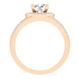 0.20 Carat (ctw) 14K Rose Gold Round White Diamond Ladies Bridal Split Shank Semi Mount Engagement Ring 1/5 CT (No Center Stone)
