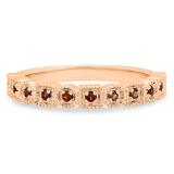 0.20 Carat (Ctw) 10K Rose Gold Round Garnet Ladies Vintage Style Anniversary Wedding Eternity Band Stackable Ring 1/5 CT