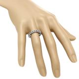 0.20 Carat (Ctw) 10K White Gold Round Garnet Ladies Vintage Style Anniversary Wedding Eternity Band Stackable Ring 1/5 CT