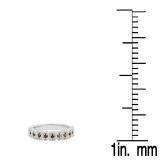 0.20 Carat (Ctw) 10K White Gold Round Garnet Ladies Vintage Style Anniversary Wedding Eternity Band Stackable Ring 1/5 CT