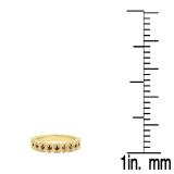 0.20 Carat (Ctw) 10K Yellow Gold Round Garnet Ladies Vintage Style Anniversary Wedding Eternity Band Stackable Ring 1/5 CT