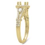 0.50 Carat (ctw) 14K Yellow Gold Pear & Round White Diamond Ladies Bridal Split Shank Semi Mount Engagement Ring 1/2 CT (No Center Stone)