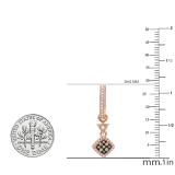 0.50 Carat (ctw) 10K Rose Gold Round Champagne & White Diamond Ladies Cluster Style Dangling Drop Earrings 1/2 CT