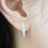 0.70 Carat (ctw) 14K White Gold Round White Diamond Fine In And Out Huggie Hoop Earrings 3/4 CT