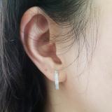 0.70 Carat (ctw) 14K White Gold Round White Diamond Fine In And Out Huggie Hoop Earrings 3/4 CT