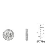 0.70 Carat (ctw) 14K White Gold Round White Diamond Fine In And Out Huggie Hoop Earrings 3/4 CT