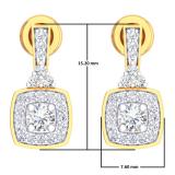 0.50 Carat (ctw) 10K Yellow Gold Round White Diamond Ladies Halo Style Dangling Earrings 1/2 CT