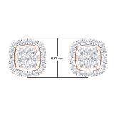 0.50 Carat (ctw) 10K Rose Gold Round White Diamond Ladies Cluster Style Stud Earrings 1/2 CT