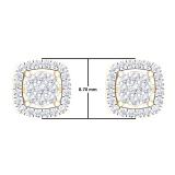 0.50 Carat (ctw) 10K Yellow Gold Round White Diamond Ladies Cluster Style Stud Earrings 1/2 CT