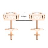 0.50 Carat (ctw) 14K Rose Gold Round White Diamond Ladies Cluster Style Stud Earrings 1/2 CT