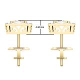 0.50 Carat (ctw) 14K Yellow Gold Round White Diamond Ladies Cluster Style Stud Earrings 1/2 CT
