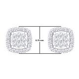0.50 Carat (ctw) 18K White Gold Round White Diamond Ladies Cluster Style Stud Earrings 1/2 CT
