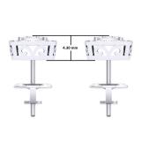 0.50 Carat (ctw) 18K White Gold Round White Diamond Ladies Cluster Style Stud Earrings 1/2 CT