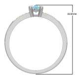 0.50 Carat (ctw) 10K White Gold Oval Cut Aquamarine & Round Cut White Diamond Ladies Bridal Engagement Promise Ring 1/2 CT