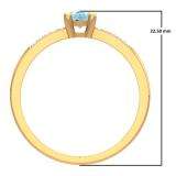 0.50 Carat (ctw) 10K Yellow Gold Oval Cut Aquamarine & Round Cut White Diamond Ladies Bridal Engagement Promise Ring 1/2 CT