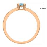 0.50 Carat (ctw) 14K Rose Gold Oval Cut Aquamarine & Round Cut White Diamond Ladies Bridal Engagement Promise Ring 1/2 CT