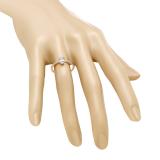 0.50 Carat (ctw) 14K Rose Gold Oval Cut Aquamarine & Round Cut White Diamond Ladies Bridal Engagement Promise Ring 1/2 CT