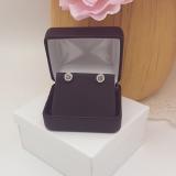 0.30 Carat (ctw) 10K White Gold Round Champagne & White Diamond Ladies Cluster Style Stud Earrings 1/3 CT