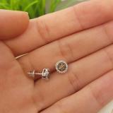 0.30 Carat (ctw) 10K White Gold Round Champagne & White Diamond Ladies Cluster Style Stud Earrings 1/3 CT