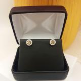 0.30 Carat (ctw) 14K White Gold Round Champagne & White Diamond Ladies Cluster Style Stud Earrings 1/3 CT
