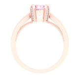 1.15 Carat (ctw) 10K Rose Gold Round Cut Morganite & White Diamond Ladies Bridal Solitaire With Accents Engagement Ring