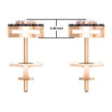 0.35 Carat (ctw) 10K Rose Gold Real Round Cut Black & White Diamond Ladies Cluster Style Stud Earrings 1/3 CT