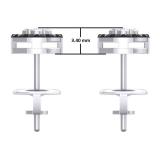 0.35 Carat (ctw) 10K White Gold Real Round Cut Black & White Diamond Ladies Cluster Style Stud Earrings 1/3 CT