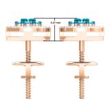 0.45 Carat (ctw) 14K Rose Gold Blue & White Diamond Ladies Cluster Flower Stud Earrings 1/2 CT
