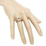 1.20 Carat (ctw) 14K Rose Gold Oval Cut Morganite & Round White Diamond Ladies Halo Bridal Engagement Ring 1 1/4 CT