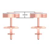 0.10 Carat (ctw) 10K Rose Gold Round Cut Champagne & White Diamond Cluster Stud Earrings