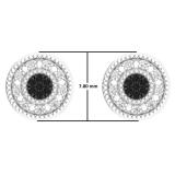 0.10 Carat (ctw) 10K White Gold Round Cut Champagne & White Diamond Cluster Stud Earrings