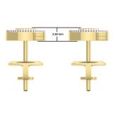 0.10 Carat (ctw) 10K Yellow Gold Round Cut Champagne & White Diamond Cluster Stud Earrings